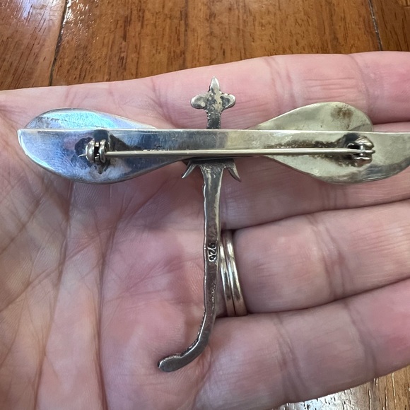Vintage Sterling Silver Large 3D Dragon Fly Brooch - Picture 9 of 14